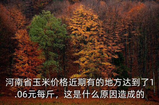 河南省玉米價(jià)格近期有的地方達(dá)到了1.06元每斤，這是什么原因造成的