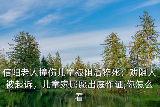 信陽老人撞傷兒童被阻后猝死：勸阻人被起訴，兒童家屬愿出庭作證,你怎么看
