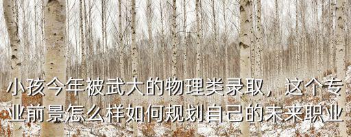 小孩今年被武大的物理類錄取，這個專業前景怎么樣如何規劃自己的未來職業