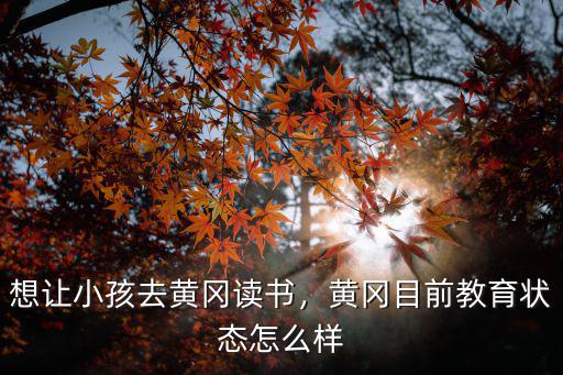 想讓小孩去黃岡讀書，黃岡目前教育狀態怎么樣