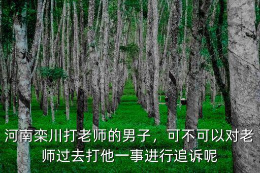 河南欒川打老師的男子，可不可以對(duì)老師過(guò)去打他一事進(jìn)行追訴呢