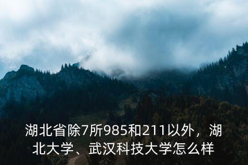 湖北省除7所985和211以外，湖北大學、武漢科技大學怎么樣