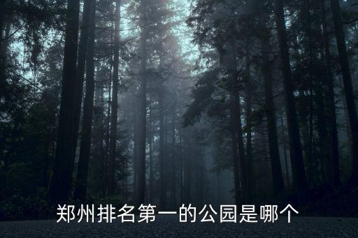 鄭州最大的樂園是哪里,鄭州排名第一的公園是哪個