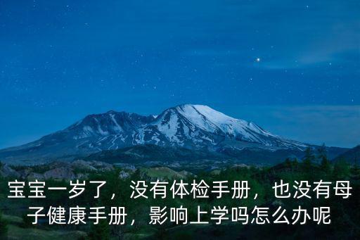 寶寶一歲了，沒有體檢手冊，也沒有母子健康手冊，影響上學嗎怎么辦呢