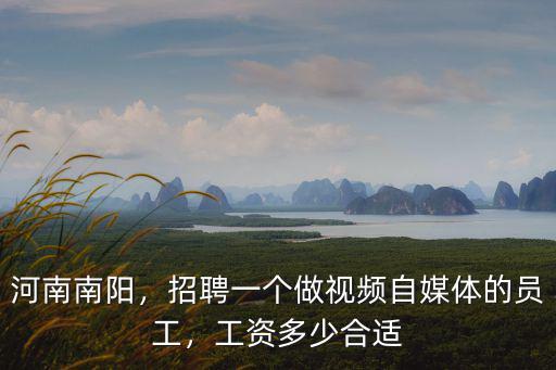 河南南陽，招聘一個做視頻自媒體的員工，工資多少合適