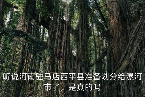 聽說河南駐馬店西平縣準(zhǔn)備劃分給漯河市了，是真的嗎