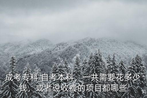 成考專科 自考本科，一共需要花多少錢，或者說收費的項目都哪些