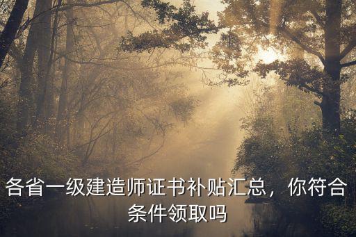 湖北省建造師怎么領取補貼,各省一級建造師證書補貼匯總