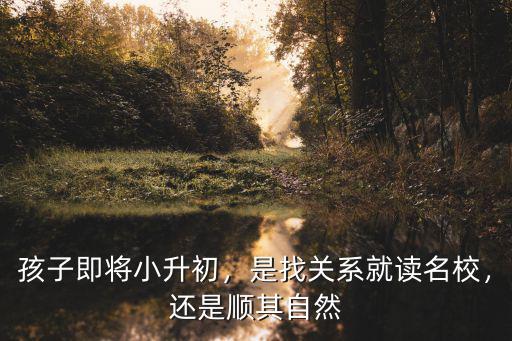 孩子即將小升初，是找關系就讀名校，還是順其自然