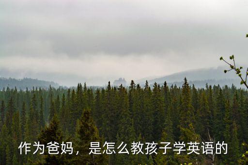 作為爸媽，是怎么教孩子學英語的