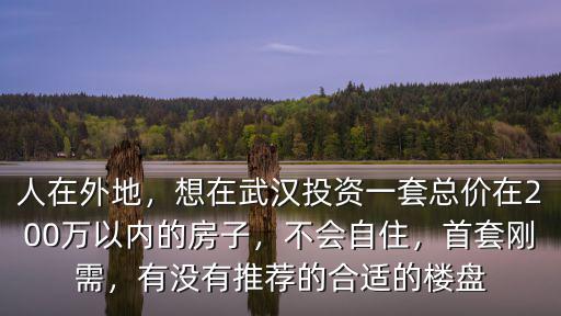 人在外地，想在武漢投資一套總價在200萬以內的房子，不會自住，首套剛需，有沒有推薦的合適的樓盤