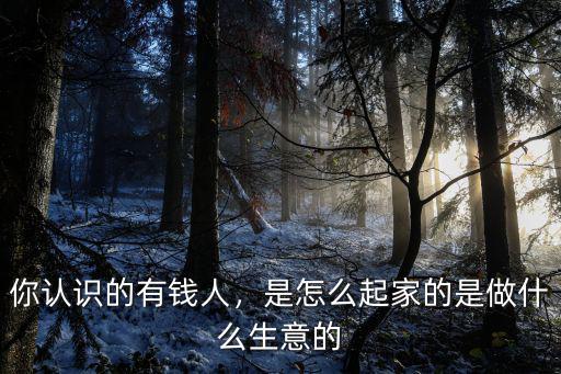 你認識的有錢人，是怎么起家的是做什么生意的
