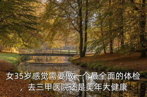 女35歲感覺需要做一個最全面的體檢，去三甲醫院還是美年大健康
