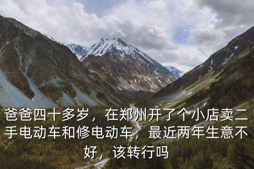 爸爸四十多歲，在鄭州開了個小店賣二手電動車和修電動車，最近兩年生意不好，該轉行嗎