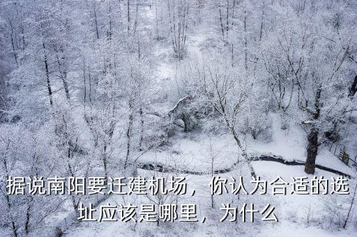 據說南陽要遷建機場，你認為合適的選址應該是哪里，為什么