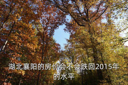 湖北襄陽的房?jī)r(jià)會(huì)不會(huì)跌回2015年的水平