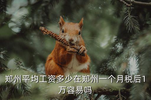 鄭州平均工資多少在鄭州一個月稅后1萬容易嗎