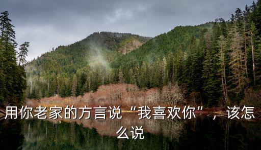 用你老家的方言說“我喜歡你”，該怎么說