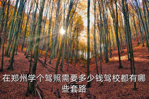 在鄭州學個駕照需要多少錢駕校都有哪些套路