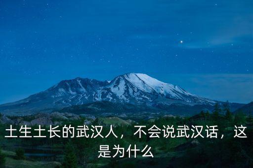 土生土長的武漢人，不會說武漢話，這是為什么