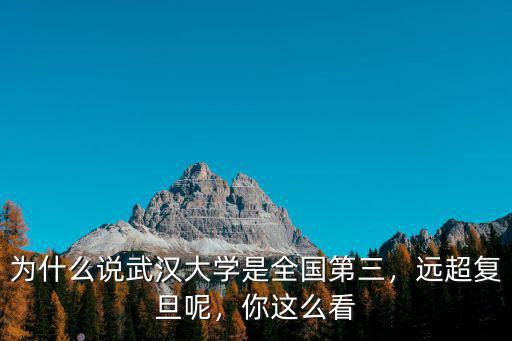 為什么說武漢大學(xué)是全國第三，遠超復(fù)旦呢，你這么看