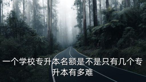 一個學校專升本名額是不是只有幾個專升本有多難