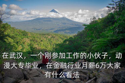 在武漢，一個剛參加工作的小伙子，動漫大專畢業，在金融行業月薪6萬大家有什么看法