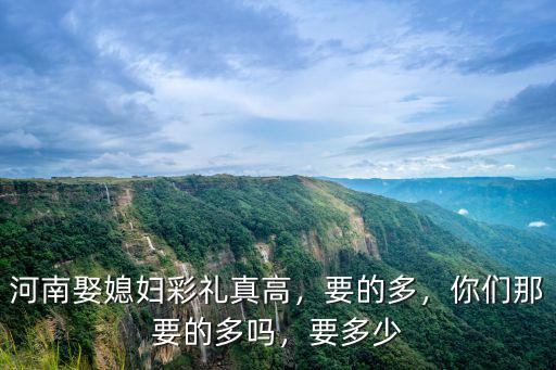河南鄧州娶媳婦禮金多少錢,河南南陽彩禮多少錢