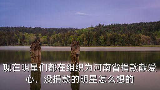現(xiàn)在明星們都在組織為河南省捐款獻愛心，沒捐款的明星怎么想的