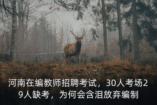 河南在編教師招聘考試，30人考場29人缺考，為何會含淚放棄編制