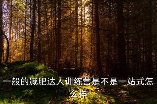 一般的減肥達人訓練營是不是一站式怎么樣