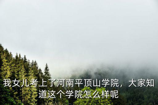 河南理工大學(xué)平頂山函授站怎么樣,我女兒考上了河南平頂山學(xué)院
