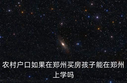 農村戶口如果在鄭州買房孩子能在鄭州上學嗎