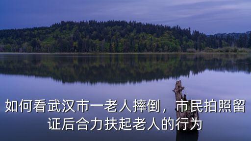 如何看武漢市一老人摔倒，市民拍照留證后合力扶起老人的行為