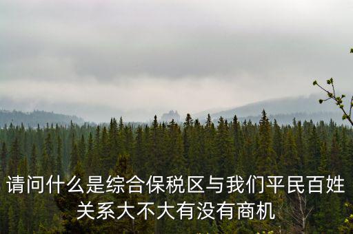 請問什么是綜合保稅區與我們平民百姓關系大不大有沒有商機