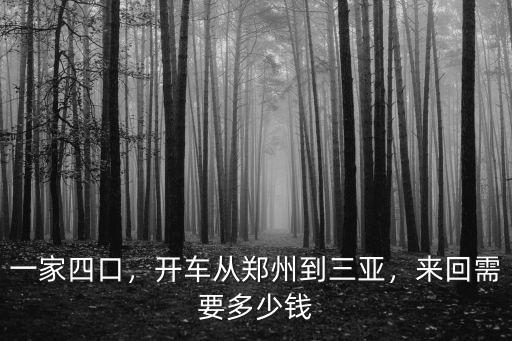 一家四口，開車從鄭州到三亞，來回需要多少錢