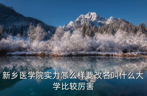 新鄉(xiāng)醫(yī)學院實力怎么樣要改名叫什么大學比較厲害
