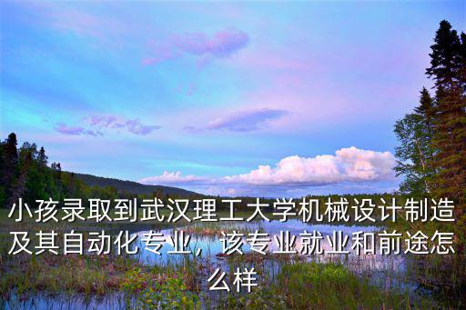小孩錄取到武漢理工大學機械設計制造及其自動化專業，該專業就業和前途怎么樣