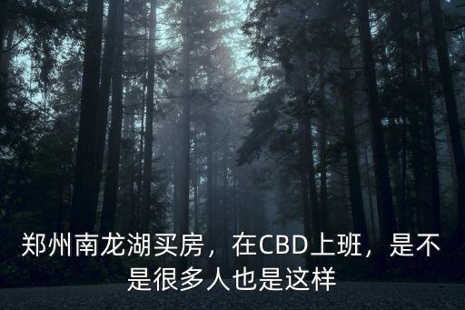 鄭州南龍湖買房，在CBD上班，是不是很多人也是這樣