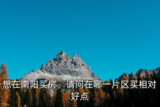 想在南陽買房，請問在哪一片區(qū)買相對好點