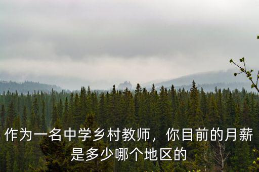 作為一名中學鄉村教師，你目前的月薪是多少哪個地區的