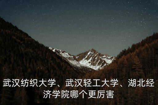 武漢紡織大學(xué)、武漢輕工大學(xué)、湖北經(jīng)濟(jì)學(xué)院哪個(gè)更厲害