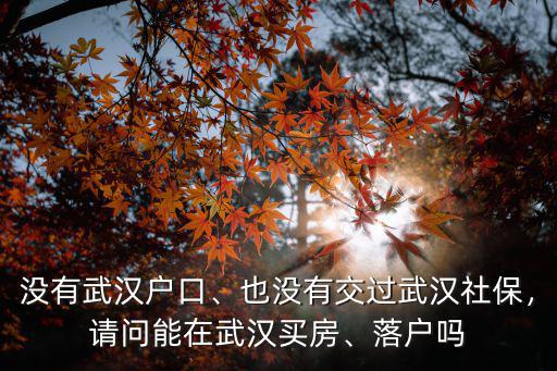 有學歷沒房產在武漢怎么落戶,怎么在武漢買房