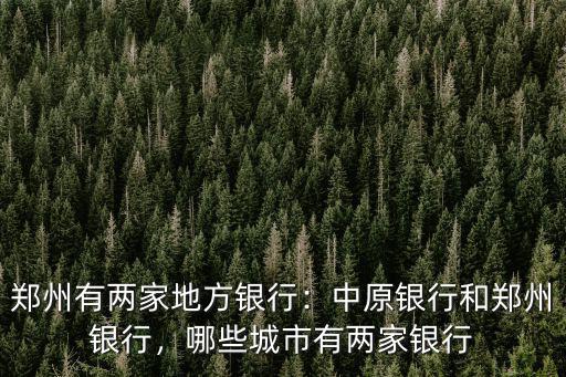 鄭州有兩家地方銀行：中原銀行和鄭州銀行，哪些城市有兩家銀行