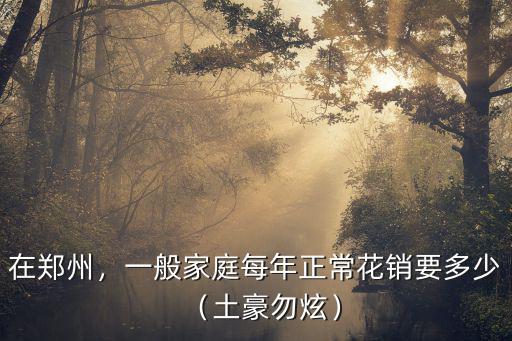 河南3口之家年收入一般是多少,一般家庭每年正常花銷要多少