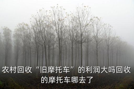 農村回收“舊摩托車”的利潤大嗎回收的摩托車哪去了