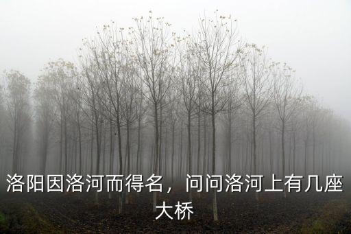 洛陽新建洛河大橋在哪里,洛陽因洛河而得名