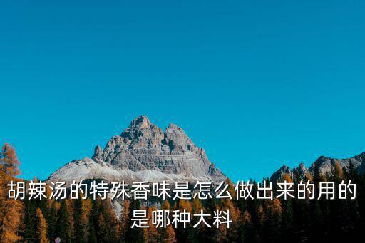 胡辣湯的特殊香味是怎么做出來的用的是哪種大料