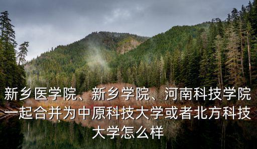 新鄉醫學院、新鄉學院、河南科技學院一起合并為中原科技大學或者北方科技大學怎么樣