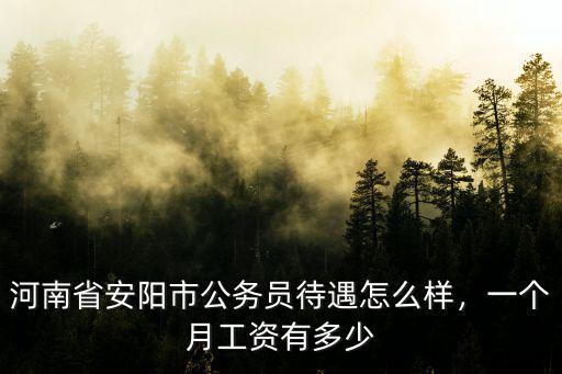 河南省安陽市公務(wù)員待遇怎么樣，一個月工資有多少